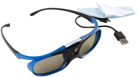 Ieron Gafas 3D DLP-Link, Obturador Activo, Gafas 3D DLP-Link Recargables, 144 Hz, aptas para Todos los proyectores 3D DLP