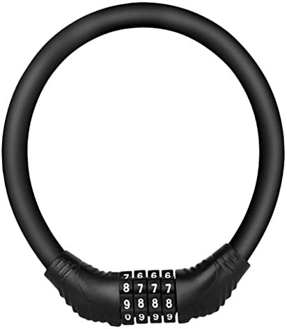 Supvox 1 Stück Reifenschloss Code Für Fahrradschloss Für Fahrräder Fahrrad-schloss-kombination Fahrradschlosskette Türkettenschloss Fahrradalarm Motorradschloss Helmschloss Sperren Black