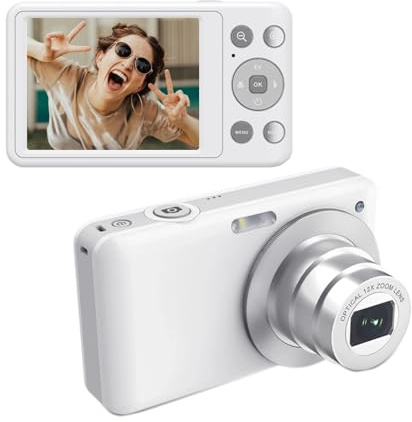 Cámara Digital 4K para Fotografía, Cámara de Vlogging de 64MP para Youtube, Cámara de Viaje Compacta de Pantalla de 3 Pulgadas para Adolescentes con 10x óptico 2X Zoom Digital,