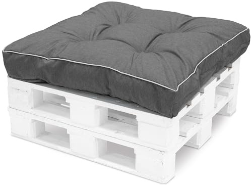 Spatium Coussins pour Palettes, Housse 100% Amovible, imperméable, Résistant aux UV, Extérieur/Intérieur, Canapé en Palettes (Coussin d'assise 80x80, Anthracite)