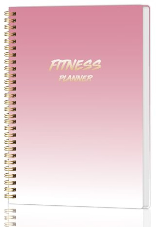 KAICN Workout Journal Fitness Planner for Women&Men，Workout Log Gym book for Tracking， Best Daily Exercise Logbook to Record Your Wellness Goals,A5(8.6×5.9)-Pink Gradient