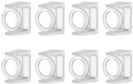 8 Pezzi Ganci per Tende Senza Bucare, Staffa autoadesiva per Asta Tende Bianco, Ganci Adesivi per Tende, Staffa Autoadesiva per Asta Tende per Bagno, Cucina, Camera da Letto (Trasparente)