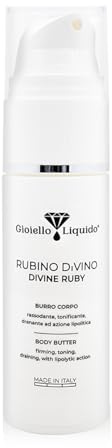 Beurre corporel anti-âge avec poudre de rubis, huile de jojoba, acide hyaluronique, collagène, raffermissant le corps - Hydrate et combat la cellulite - 30 ml