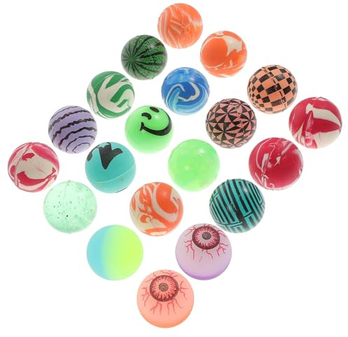 Gatuida Balones Saltarinas para Niños 32 Mm de Diámetro, Material Suave sin Olor, Colores Aleatorios, Pelota de Rebote Elástica para Juegos y Fiestas Color Aleatorio Estilo Aleatorio