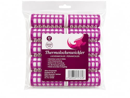 Set di 10 bigodini termici termobigudi, diametro 3 cm