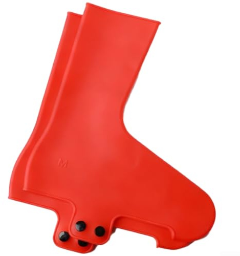 Para cubiertas de zapatos enfocadas en aerodinámica para ciclistas de carretera que utilizan goma para minimizar el arrastre y bloquear salpicaduras de agua (talla L rojo)