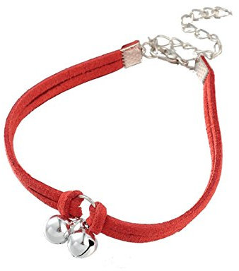 Miniblings Glöckchen Fußkettchen Fußkette Festival Kette Band Rotbraun Silber- Handmade Modeschmuck I Sommer Beach Sommerschmuck