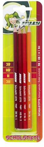 JOLLY Schulstifte | 4 Stifte Schulset | 3B HB H 3H