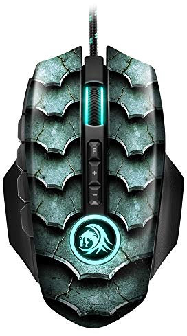 Sharkoon Drakonia II Gaming Maus, optischer Sensor PixArt 3360, 15.000 DPI, 12 programmierbare Tasten, grün