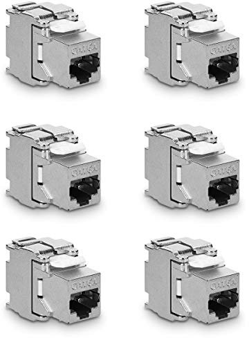 kwmobile Connettore Cavo di Rete CAT6 A - Set 6 Moduli Keystone Jack RJ45 prolunga Cavo Ethernet LAN - Modulo accoppiatore Cat 6A 10 Gbit/s