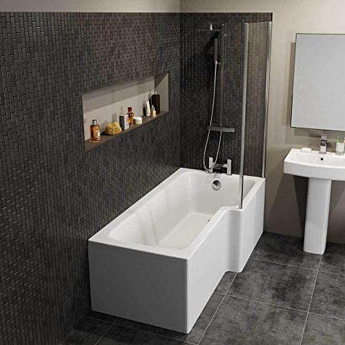 Modern 1500mm L Shaped Right Hand Shower Bath Only Bathtub Acrylic Bathroom Tub