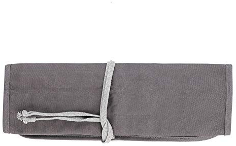 Garosa Gray Canvas Paintbrush Holder Pencil Roll Drawing Sketch Pouch Storage Case Bag Portable Pen Case Pencil Bag Drawing Painting Artistic Tool for School Office Art