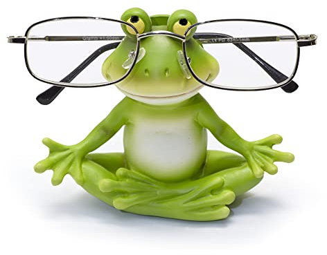 By Bers Leon tolle Designs, Brillenhalter Brillenständer Brillenablage Brillenaufbewahrung, handbemalt, Tiere, Tiermotive wirklich lustig, für Spaßversteher und Junggebliebene Geschenk (Frosch Yoga)