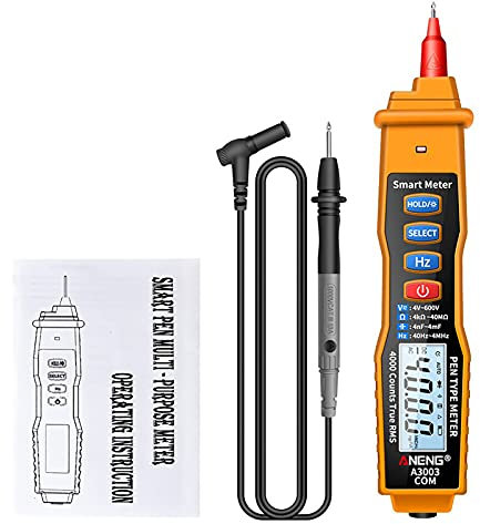 Uadme Multímetro Digital Tipo Bolígrafo, A3003 Multimetro Digital Sin Contacto AC/DC, Polímetro de Bolígrafo con NCV, para la Tensión en 0-600V (Sin Batería)