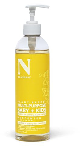 Dr. Natural Multi-Purpose Baby Plus Kids Soap - Body Wash and Shampoo - Gentle Baby Soap with Shea Butter - Newborn Safe - Unscented - 473 ml