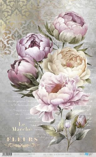 Papers For You Papel de Arroz 54x33 cm 25-30 gr. (La Vie En Fleurs Peonies IV)