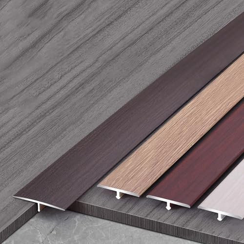 Raouoae Set Di 2 Strisce Di Transizione Per Pavimenti Profilo A T - Coprisoglia In Metallo Da 90cm Per Transizione Senza Soluzione Di Continuità E Riempimento Fessure, Ideale Per Porte E Pavimenti Int