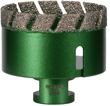 Vearter Broca seca para azulejos de 68 mm, conexión de rosca M14, sierra perforadora soldada al vacío, broca de diamante para mampostería, cortador de agujeros huecos para azulejos, mármol, granito,