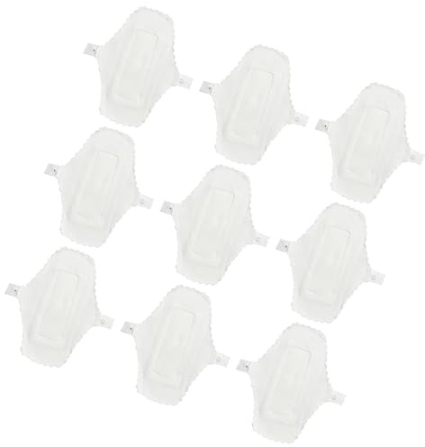 MOLUCKFU Waterproof Menstrual Pads Washable Sanitary Towels with Button Fastening Reusable Cloth Panty Liners for Women Soft Underpants Lining for Daily Wear and Travel 9 Pack 7.09 X 5.12 in