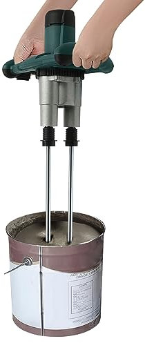 Mezclador Mortero Pegamento Eléctrico,Agitador de Mortero Bipolar,Mezclador Beton Mezclador Mortero Pegamento 6 Velocidades para Mezclar Pintura,Cemento,Yeso,Mortero (Verde)