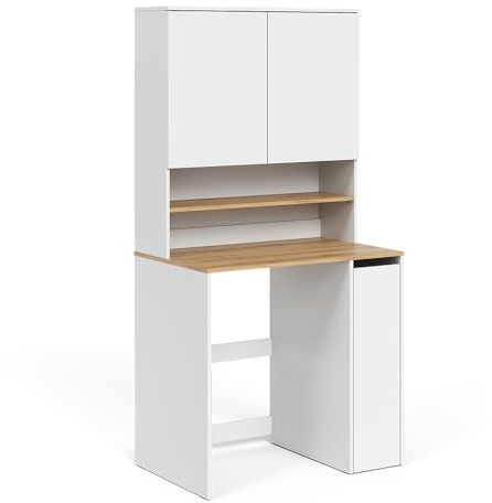 Vicco Armoire Machine à Laver Viktor, Blanc/Artisan, 93.6x88.2cm 2 pièces avec étagère, Convient pour Le Rangement de lessive et de Serviettes