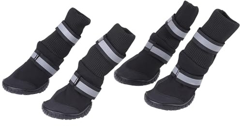 Ausla 4 Stycken Hundskor för Stora Hundar Vattentäta Halkfria Husdjurskor med Reflekterande Design Hög Topp Varma Boots för utomhus- och Inomhuspromenader (Xl)