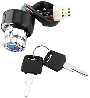 Dioche Electric Bike 6 Interruptor de Encendido Universal para Motocicleta Enchufe de 6 Cables y 9 Pines con 2 Llaves - Diseño TPST Duradero para una Fácil Instalación