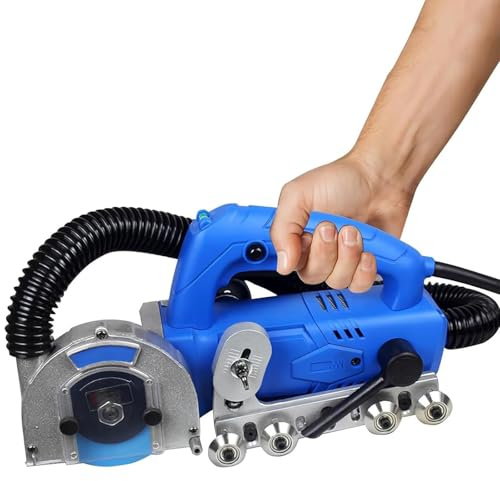 BoTongSiHai 1200W Electric Tile Joint Cleaning Machine - Grout Remover Tool With Integrated Vacuum, 9000r/min, Professional Grout Cleaner For Floors And Walls, Blades Included(220V,2.2mm)