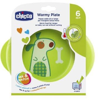 Chicco Warmy Baby- und Kleinkindteller für warme Speisen, Thermo-Kinderteller-Set mit Heißwasserbehälter, Entwöhnungsgeschirr Teller mit rutschfestem Boden, 6+ Monate, Fütterungs-Set für Babys