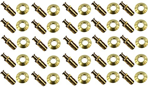 Brass Pool Cover Anchors for Inground Pools with Beauty Collar - 25 Pack