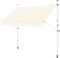 Gartenfreude Klemmmarkise 300 x 120 Sonnenschutz Balkonmarkise Campingmarkise ohne Bohren, Weiß – gerader Schnitt, 4900-1530-208, Klemmmarkise 300 x 120 cm - Weiß
