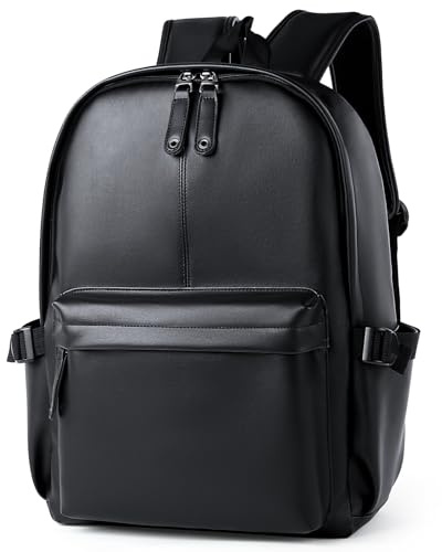 MATE ELAN Mochila Pu Hombre Mujer,Mochilas Portatil 14 Pulgadas Impermeable,Mochila Ordenador Trabajo Negro Moda para Entreprise,École,Universidad,Accessoires de Mode