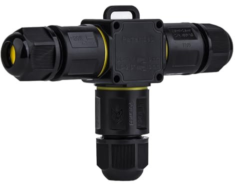 IP68 Waterproof Junction Box 3 Way Line M20 Outdoor Cable Connector External Sleeve Coupler Extension Electrical Cable Protector Box for Cable Diameter 4-8mm