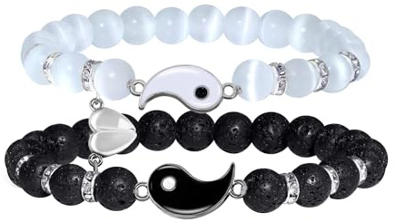 KANGSIT Bracelet- 2 Matching Yin Yang Bracelet Best Friend Bracelets Valentine's Day Bracelets for Couples