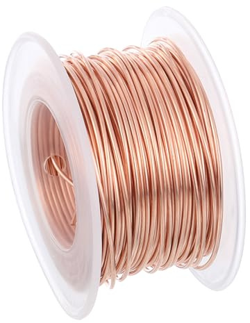 PATIKIL 66 Feet 99.9% Solid Bare Copper Wire, 17 Gauge Pure Copper Wire 1.1mm Soft Beading Wire Metal Plant Stem Ties for Jewelry Craft (20m)