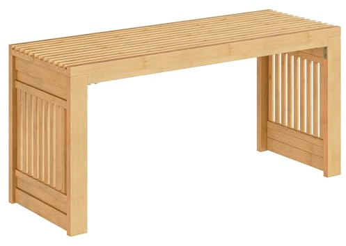 HOOBRO Banc de Salle à Manger en Bambou, Entrée 90 cm, Tabouret de Cuisine pour 2 Personnes, Banc à Chaussures, pour Salle à Manger, Entrée, Chambre, Couleur Bambou EYL16CD01
