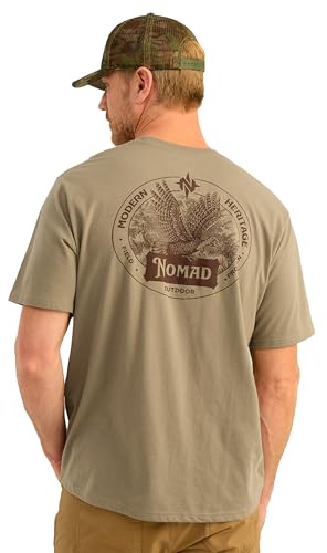Nomad Men's Short Sleeve Performance Tee, Hunting T-Shirt for Men, Outdoor Tested Turkey - Overland, Large