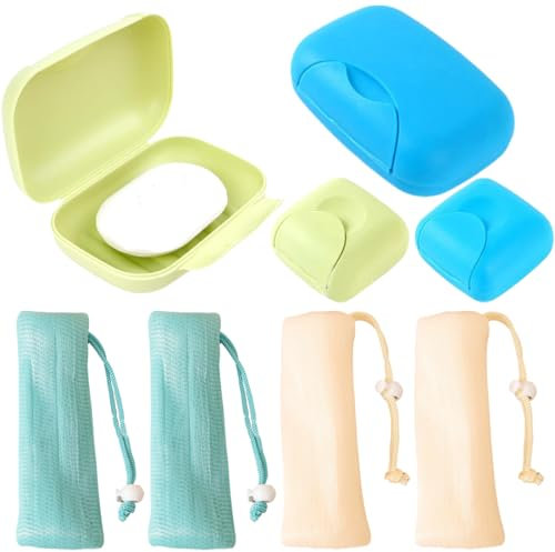 KOLZEMV Lot de 4 Boîtes Étanches de Voyage pour la Maison avec Passoire d'Écoulement et Sacs en Sisal