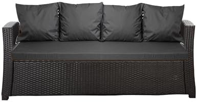 Setgarden® Bankauflage - Outdoor sitzkissen für Gartenbank für polyrattan- Polster Auflage Outdoor - Bankpolster Auflage für Hollywoodschaukel Rattan Sitzbank (Anthrazit, 170x60x50cm)