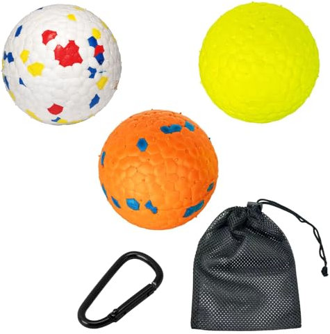 Hundeball Unzerstörbar, 3 Stück Dauerhaftes Hundespielzeug, Outdoor Hundeball, leicht schwimmender Ball, lindert Langeweile, bissfest, Zahnen, wasserfreundlich für Große, Mittelgroße & Kleine
