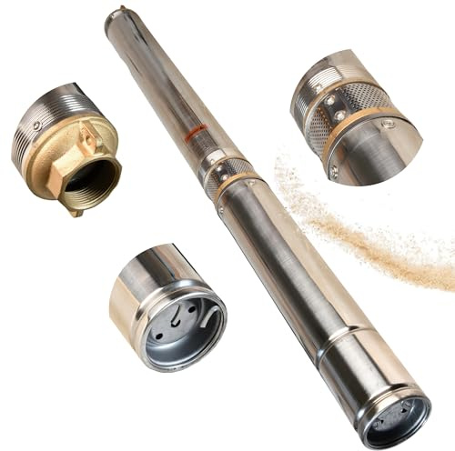 Tiefbrunnenpumpe Wasserpumpe 3.5 4/15 (1100W 7200 l/h max Förderhöhe 81m) Sandverträglich Edelstahl, Tauchpumpe Tauchbrunnenpumpe für Brunnen, Brunnenpumpe Ideal zur Bewässerung Wasser-Versorgung