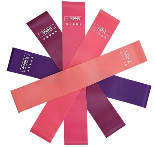 Resistance Bands Set – 5 Loop Exercise Bands for Women – Extra Light to Extra Heavy Latex Fitness Bands for Yoga, Pilates, Strength Training, Home & Rehab Workout