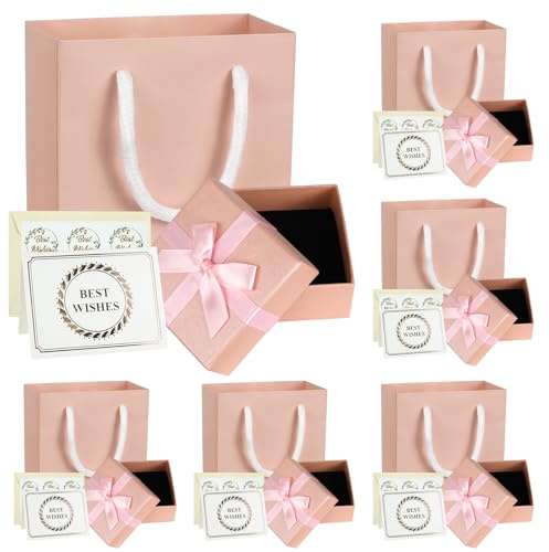 6PCS Jewellery Gift Box with Bag Set Small Gift Box for Presents