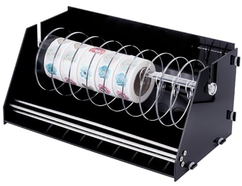 UNICRAFTALE Distributeur D’Autocollants En Acrylique Ajustable 9 Disques Porte Rouleaux Organisateur D’Autocollants Pour Bureau Scolaire Maison 31x17x14 cm