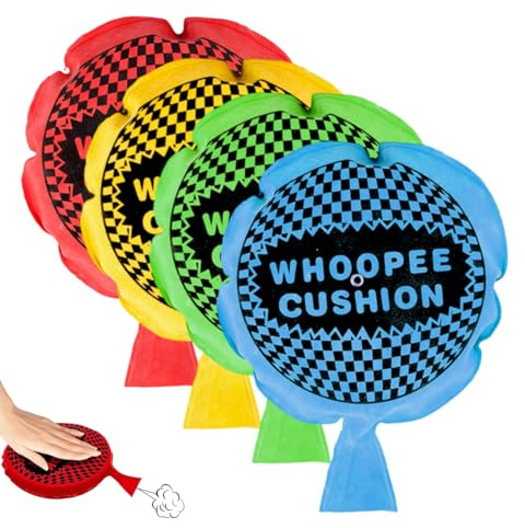 YUPZAR 4 Pièces émet un son Coussin Peteur, Jouets Farceurs,Idéaux pour les Blagues et les Fêtes, Adaptés pour Halloween,Moyens (Jaune + Rouge + Bleu + Vert)