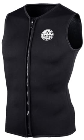 Whoasyst Gilet de plongée en néoprène 3 mm pour homme sans manches avec fermeture éclair intégrale et protection solaire