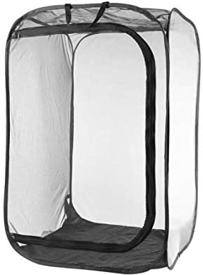 Odoukey Jaula para Mariposas, casa Transparente Plegable de 16x16x24 Pulgadas con Cremallera y asa para criar Mariposas