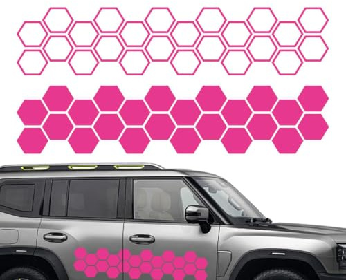 Bil Honeycomb Bildekal, Honeycomb Bil Stickers Bildekor vattentäta | Bildekaler för Sedan Truck Cool Automotive Window Decals Honeycomb Truck Sedan SUV Bilexteriörtillbehör