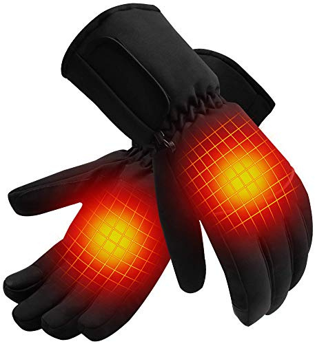 QILOVE Heated Gloves, Rechargeable & Waterproof Gloves for Men & Women, 3.7V Electric Warmth for Outdoor Activities, for Work, Riding, Skiing, Snowboarding, Hiking, Cycling in Winter