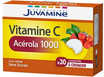 JUVAMINE - Vitamine C Acérola 1000mg - 30 Comprimés à croquer